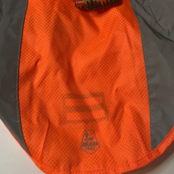 High visability orange and gray dog raincoat. NWT great for hiking and camping - Picture 2 of 13